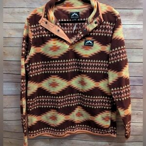 Outdoor Aztec Fleece Pullover, Sz Medium